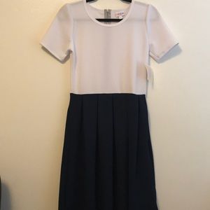 Lularoe Medium Amelia. Navy blue and white